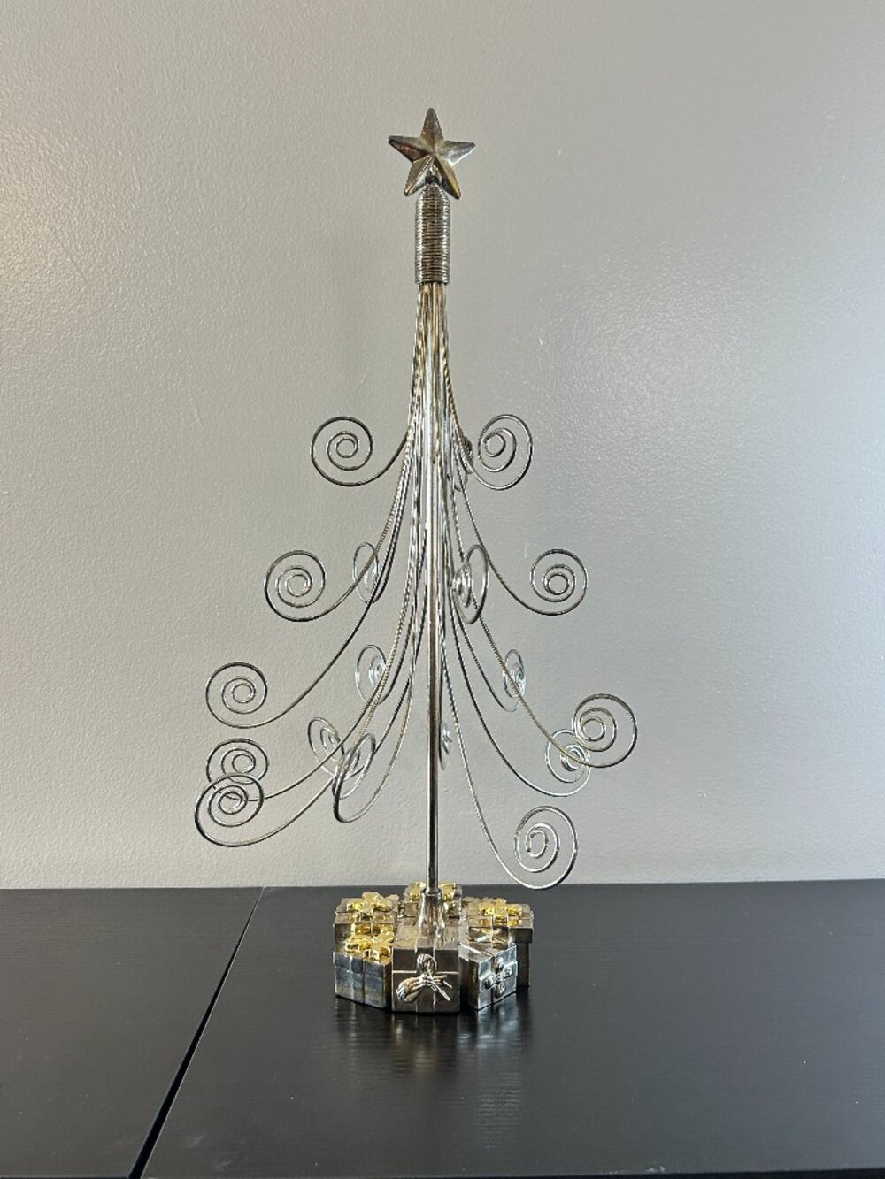 Godinger Silver Plated Christmas Tree Shape Card/Message Holder